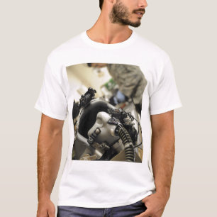 A fully assembled flight crew helmet T-Shirt