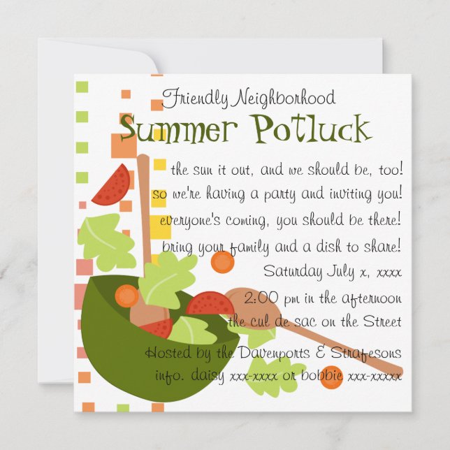 A fun and delicious salad invitation (Front)