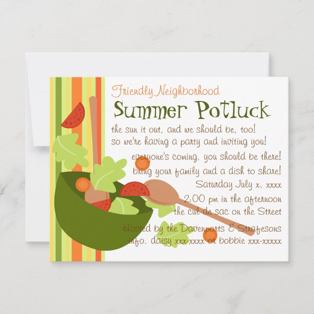 A fun and delicious salad invitation (Front)