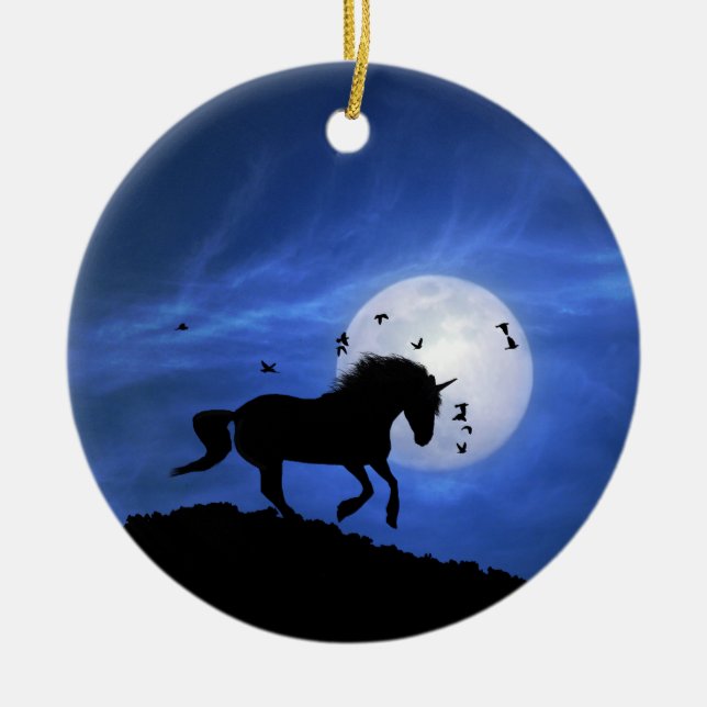 A Fun Day and Night Unicorn Xmas Ornament (Front)