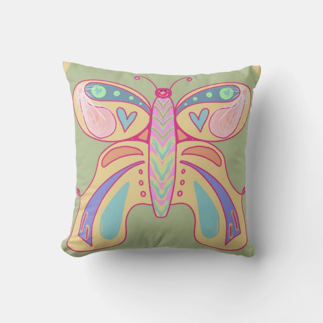 A Fun & Whimsical Butterfly Pillow (Front)