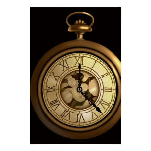 A funky steampunk watch poster