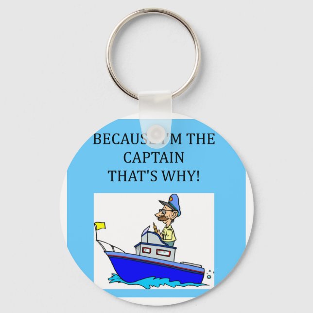 a funny boating captain joke key ring (Front)