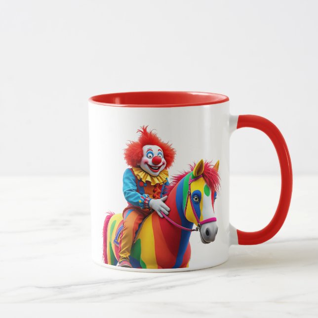 A funny clown on his horse. mug (Right)