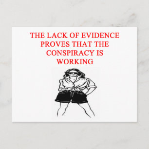 a funny conspiracy theory new afe joke postcard
