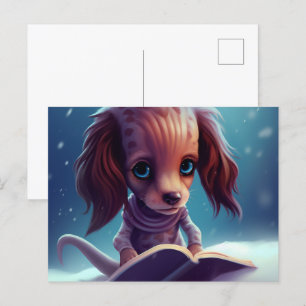 A funny dog that binds. postcard