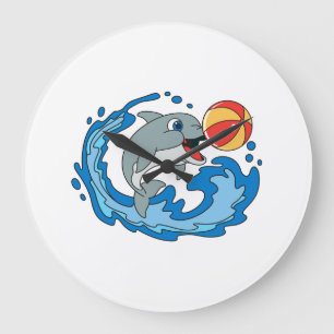 A funny dolphin wall clock as a gift