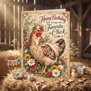 A Funny Hen Pun Birthday for Friend Card