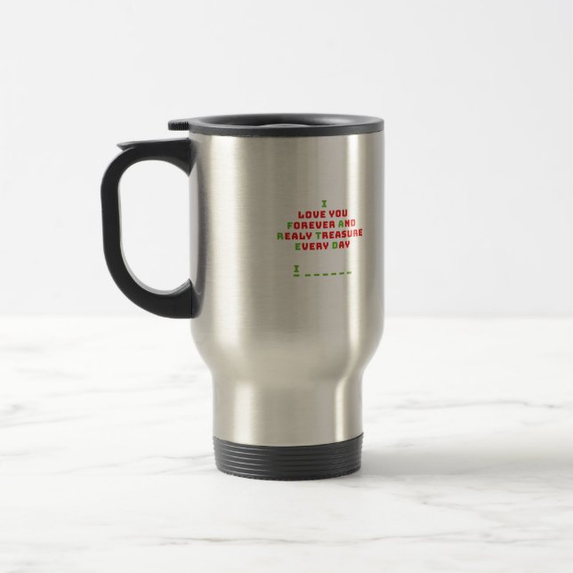 A funny hidden message travel mug (Left)