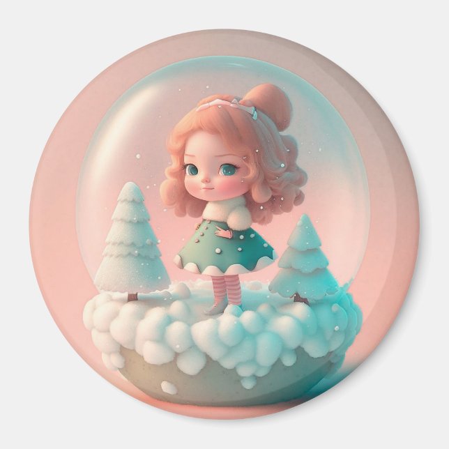 A funny little doll on a cloud  magnet (Front)