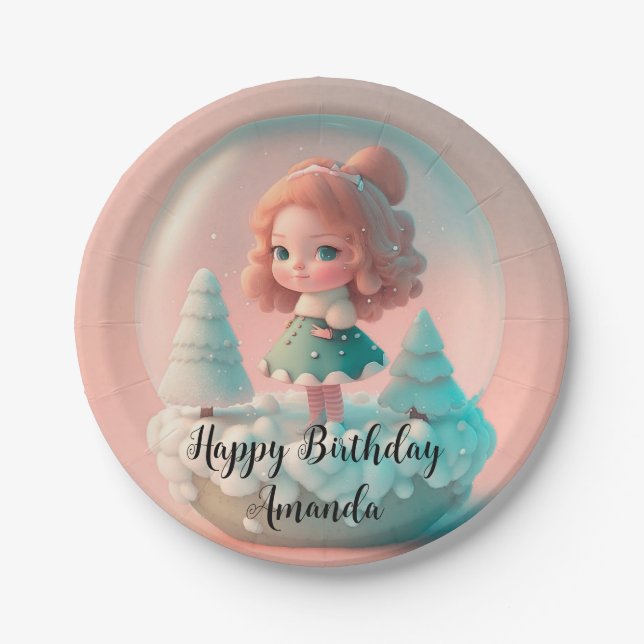 A funny little doll on a cloud paper plate (Front)