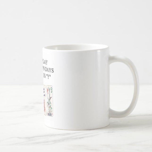 a funny mahjong design coffee mug (Right)