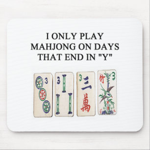 a funny mahjong design mouse pad