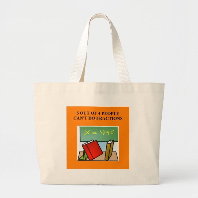 a funny math joke large tote bag (Front)