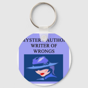 a funny mystery writer joke key ring