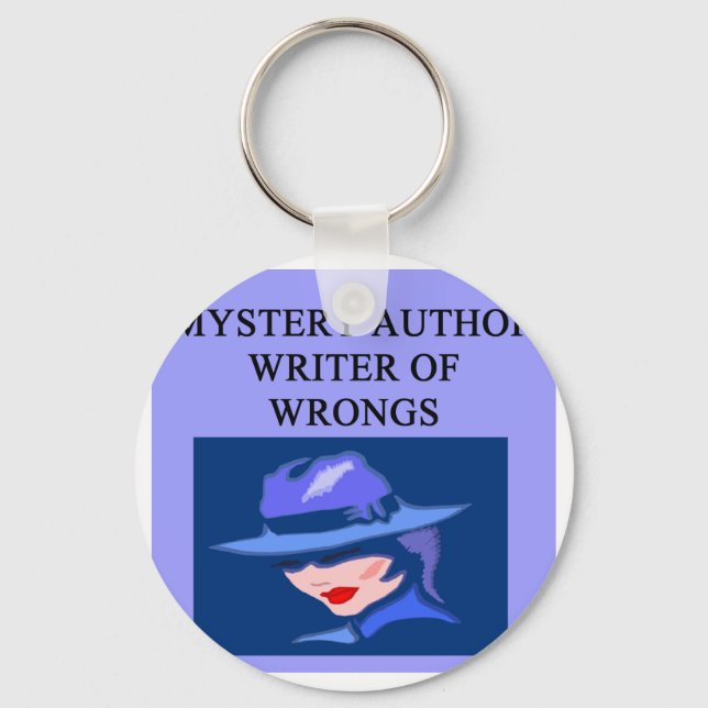 a funny mystery writer joke key ring (Front)