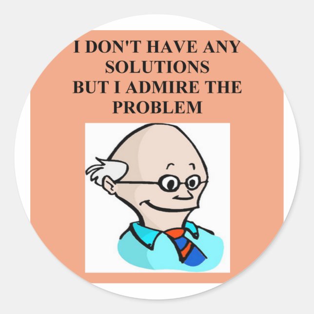 a  funny science joke classic round sticker (Front)