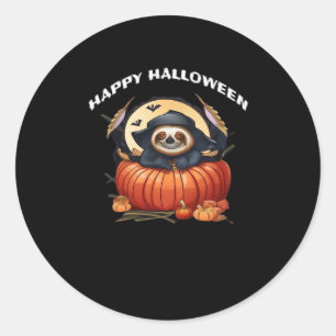 A funny sloth celebrating Halloween Essential T-Sh Classic Round Sticker