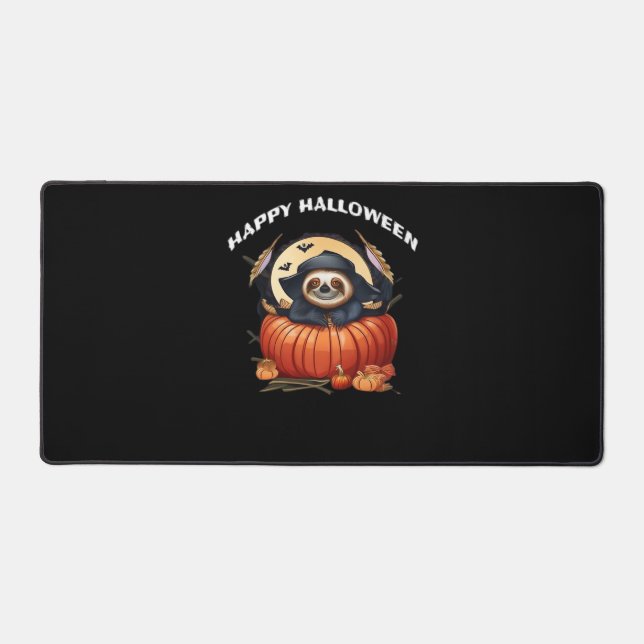 A funny sloth celebrating Halloween Essential T-Sh Desk Mat (Front)