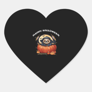 A funny sloth celebrating Halloween Essential T-Sh Heart Sticker
