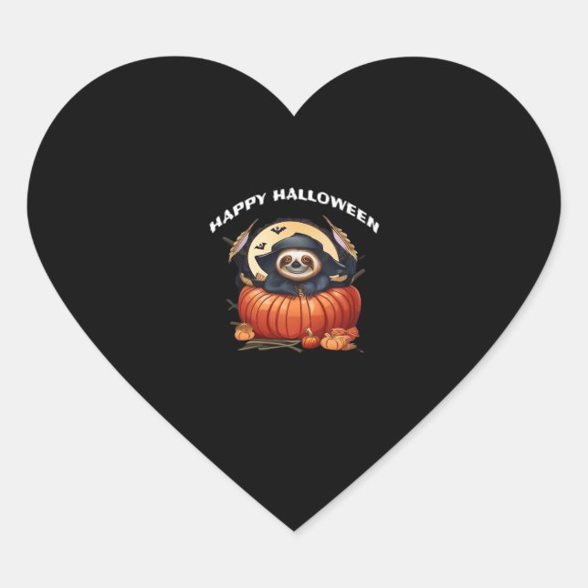 A funny sloth celebrating Halloween Essential T-Sh Heart Sticker (Front)