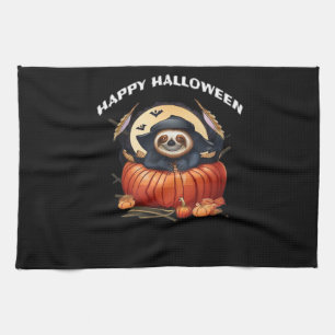 A funny sloth celebrating Halloween Essential T-Sh Tea Towel
