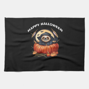 A funny sloth celebrating Halloween Essential T-Sh Tea Towel