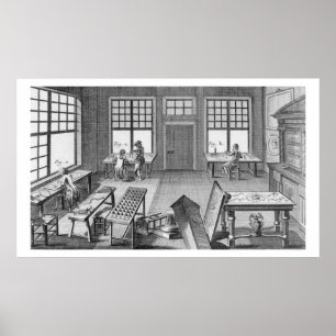 A furniture inlayer's workshop, from the 'Encyclop Poster