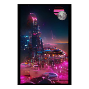 A Futurism of Vaporwaived Ruins Poster