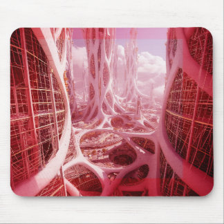 A Futuristic Fractal City Mouse Pad