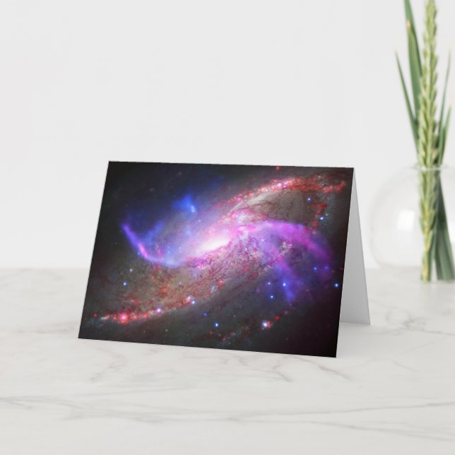 A Galactic Light Show In Spiral Galaxy Ngc 4258. Card (Front)