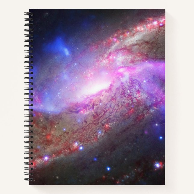 A Galactic Light Show In Spiral Galaxy Ngc 4258. Notebook (Front)