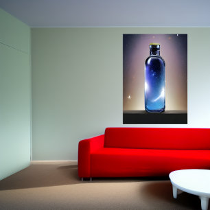 A galaxy in a bottle AI Art Poster