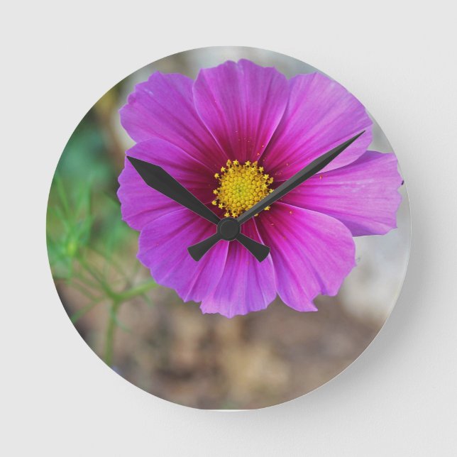 A Galaxy Inside a Flower Round Clock (Front)