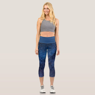 A galaxy of stars in the night Cute   Capri Leggings