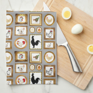 A GALLERY OF CHICKENS TEA TOWEL