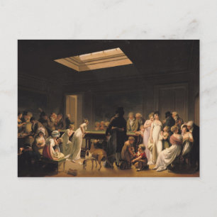 A Game of Billiards, 1807 Postcard