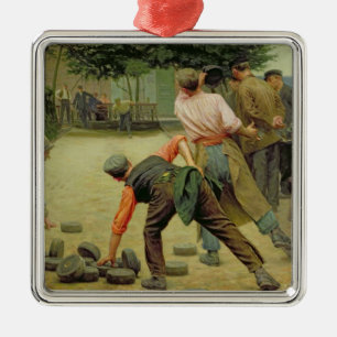 A Game of Bourles in Flanders, 1911 Metal Tree Decoration