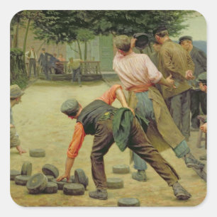 A Game of Bourles in Flanders, 1911 Square Sticker
