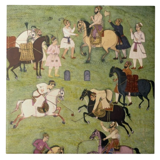 A Game of Polo, from the Large Clive Album Ceramic Tile (Front)