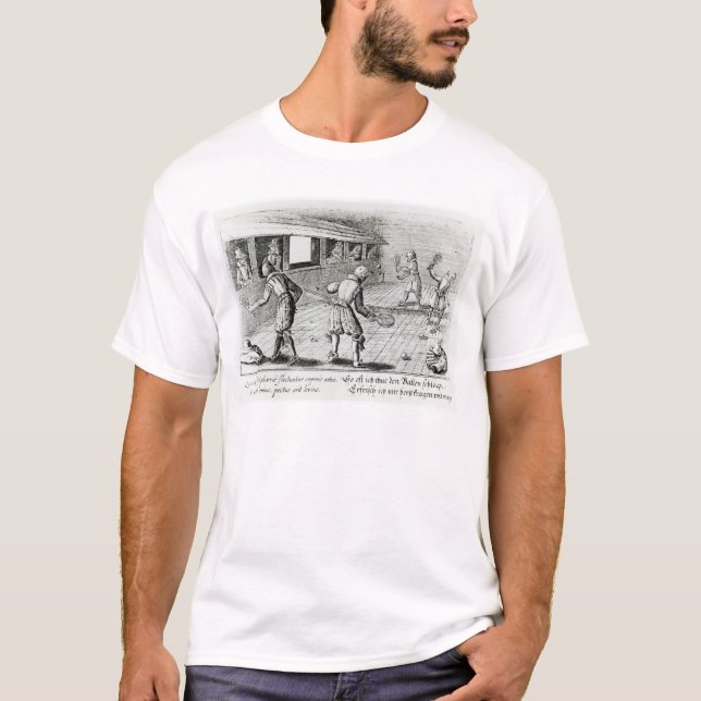 A Game of Real Tennis with Sport Ballads below T-Shirt (Front)