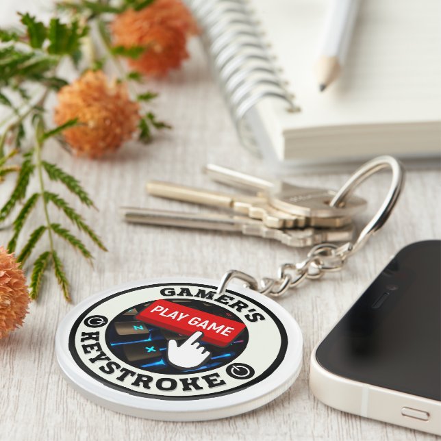 A Gamer's One and Only Keystroke Key Ring (Front Right)