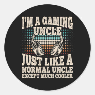 A Gaming Uncle Funny Video Gamer Gaming Retro Game Classic Round Sticker
