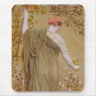 A Garden by Albert Joseph Moore, Vintage Portrait Mouse Pad