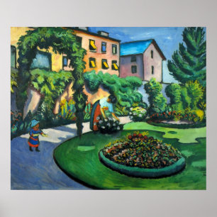 A Garden, Gartenbild by August Macke, Vintage Art Poster