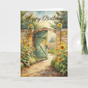 A Garden Gate Birthday Card