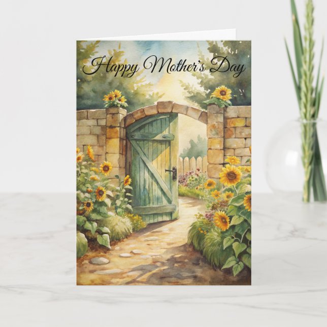 A Garden Gate Mother's Day Holiday Card (Front)