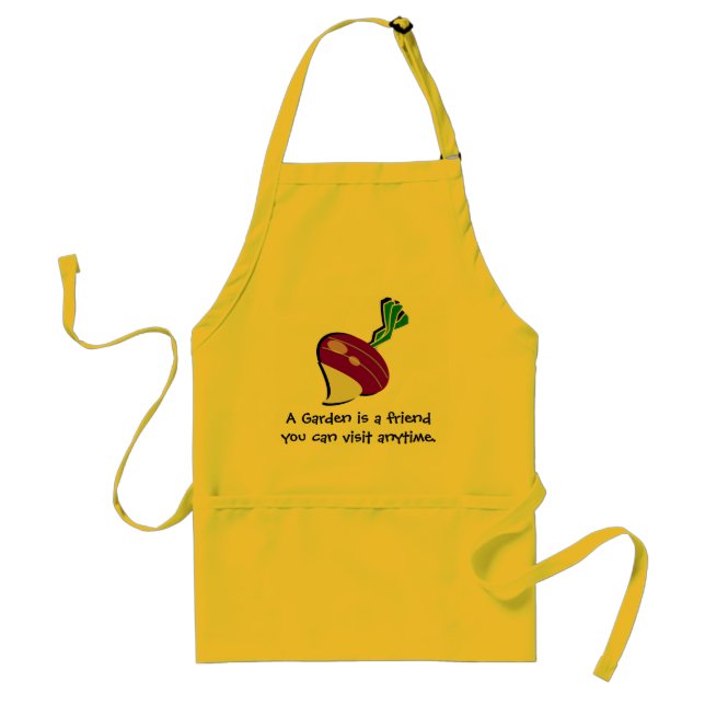 "A garden is a friend" turnip yellow gardening Standard Apron (Front)