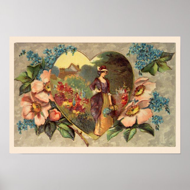 A Garden of Flowers Valentine Canvas Print (Front)