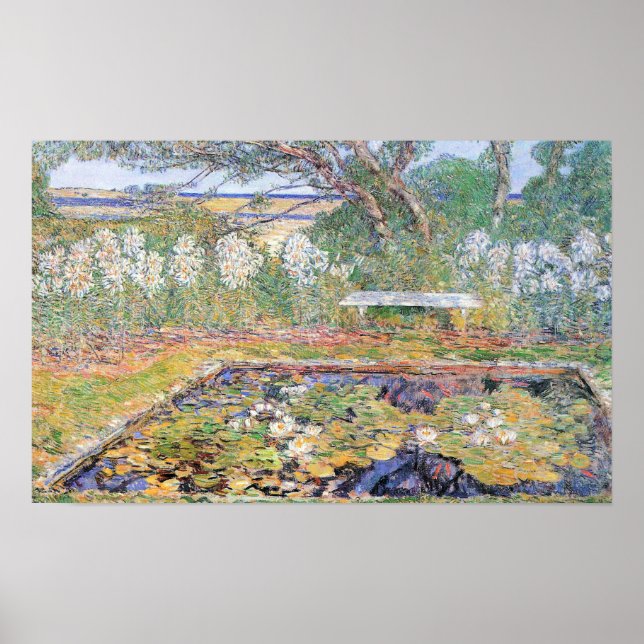 A Garden on Long Island by Childe Hassam Poster (Front)